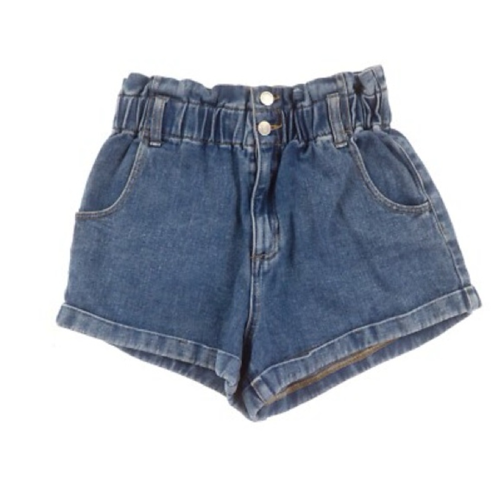 PacSun denim mom short paper bag short with elastic waist